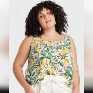 Ava & Viv Lemon Linen Top